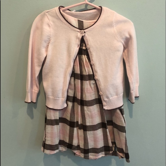 Jacadi Plaid Dress Sweater Set